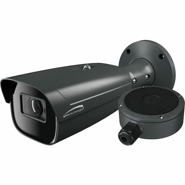 Speco Technologies 8MP Flexible Intensifier AI IP Bullet Camera with Junc Box, 2.8-12mm motorized Lens, Dark Gray, NDAA O8FB1M - main