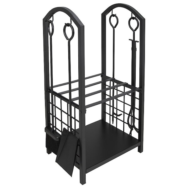 Simple Spaces Simple Space Fireplace Log Took Rack SET, 5 Pc, Black T88091BK - main