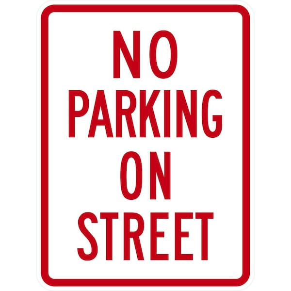 Lyle No Parking On Street, 18x24, High Intensity Prismatic, White G-10500-HI_18x24 - main