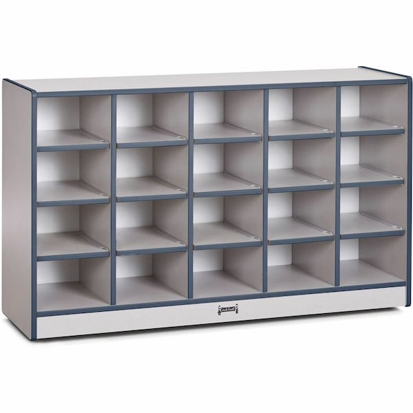 Jonti-Craft Rainbow Accents 20 Cubbie-Tray Mobile Storage, without Trays, Navy 0420JCWW112 - main