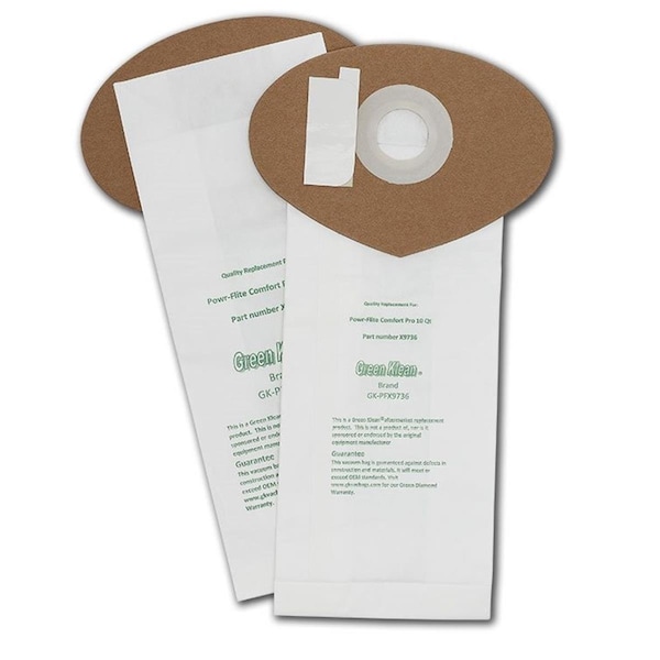 Green Klean 10 qt. Powr Flite Comfort Pro Backpack Closed Collar Replacement Vacuum Bags, 100PK GK-PFX9736-10 Qrt - main