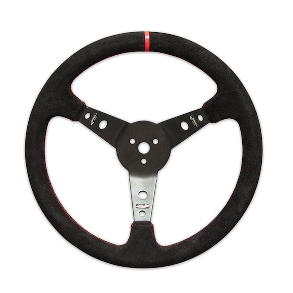 Slugfest Supplies 52-56797 Pro Aluminum Suede Dished Steering Wheel - 15 in. Black SL1605855 - main