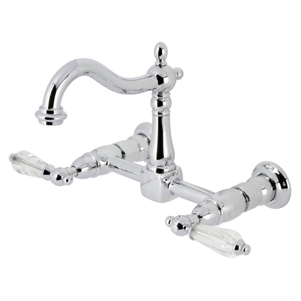 Kingston Brass Two-Handle Wall Mount Bridge Kitchen Faucet, Polished Chrome KS1261WLL - main