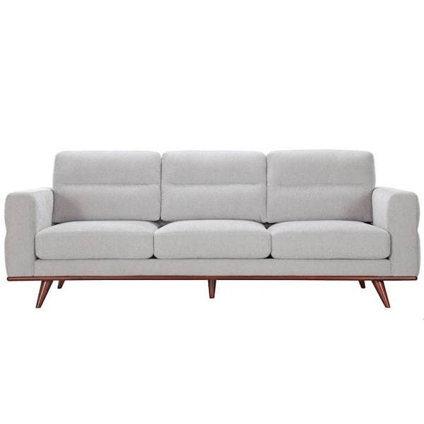Homeroots 93" X 37" X 36" Light Taupe Polyester Sofa 374001 - main