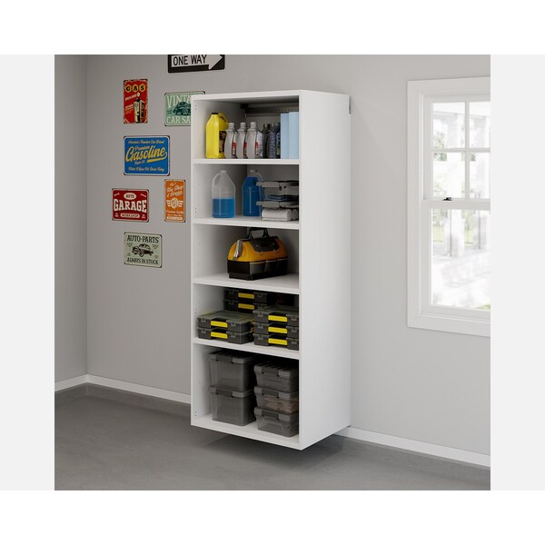 Sauder GarageCore 83in H x 23in D Shelves White 3a 441365 - main