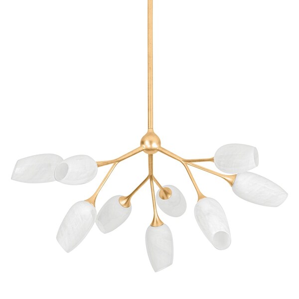 Troy Lighting Aldean 9 Light Chandelier 34 In. Vintage Gold Leaf F2134-VGL - main