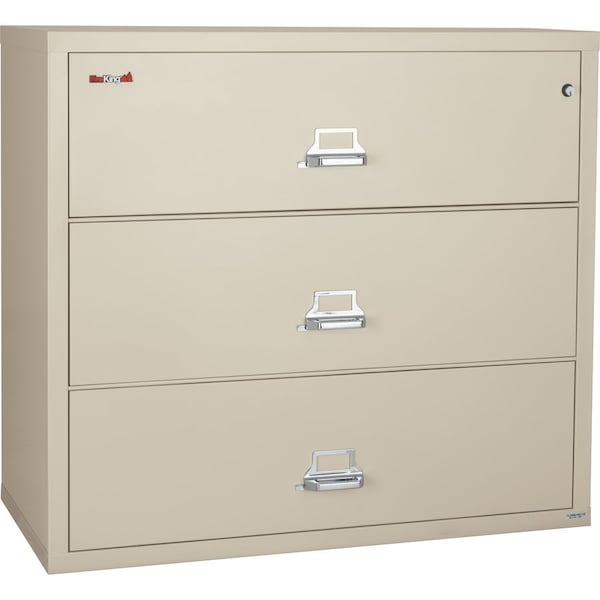 Fireking 25-3/16" W 3 Drawer Fire-Resistant Lateral File Cabinet, Black, Letter/Legal 3-3122-CBL - main