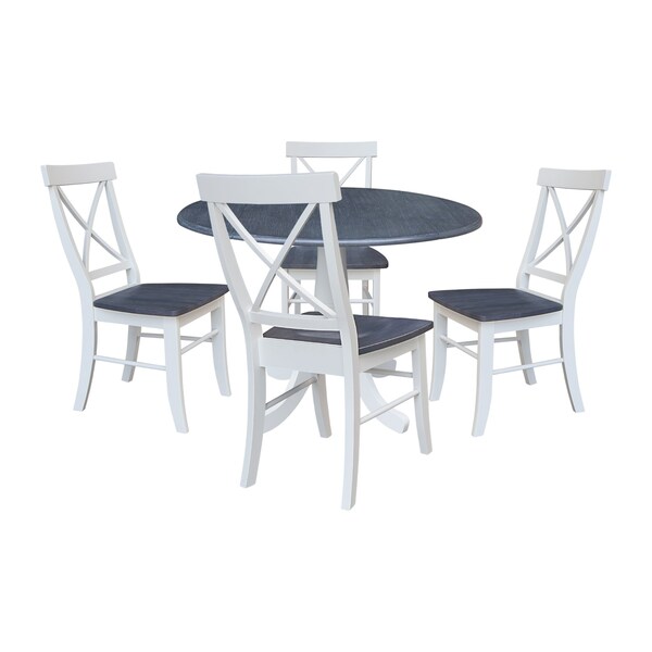 Whitewood Industries Extension Dining Tables, 45 in L, 38 in H, Parawood, 5 Piece Set K05-42DPT-C613-4 - main