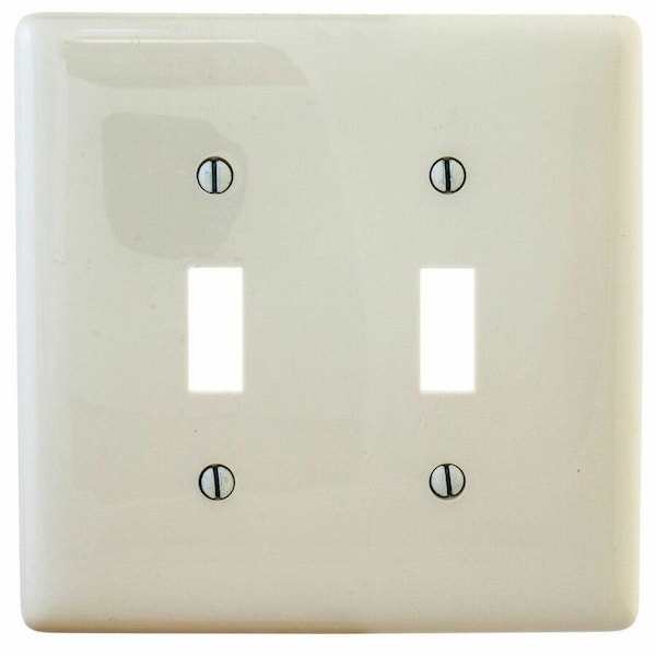 Hubbell Wiring Device-Kellems Wall Plate, Toggle, Almond, Nylon NPJJ2LA - main
