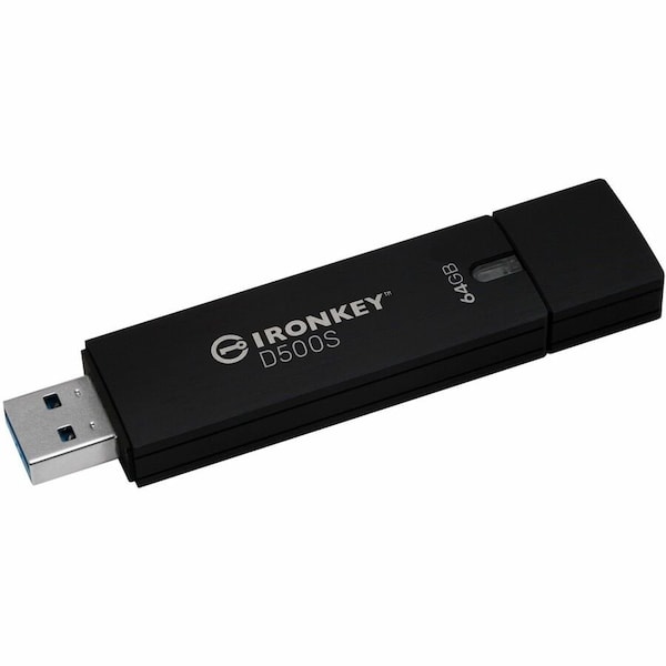 Kingston 64GB IRONKEY D500S FIPS 140-3 LVL 3 (PENDING) AES-256 IKD500S/64GB - main