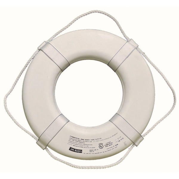 Jim-Buoy G-Series Life Ring with Web Straps - 24in, White GW-24 - main