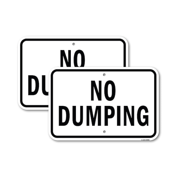 Signmission No Dumping, 18'' X 24'' 2 Signs, Heavy Gauge Aluminum, 2PK A-1824-2PACK-25086 - main