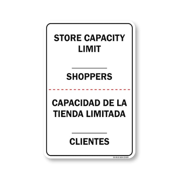 Signmission Public Safety Sign, Store Capacity Limit Shoppers Spanish, 14in X 10in Decal, OS-NS-D-1014-25439 OS-NS-D-1014-25439 - main
