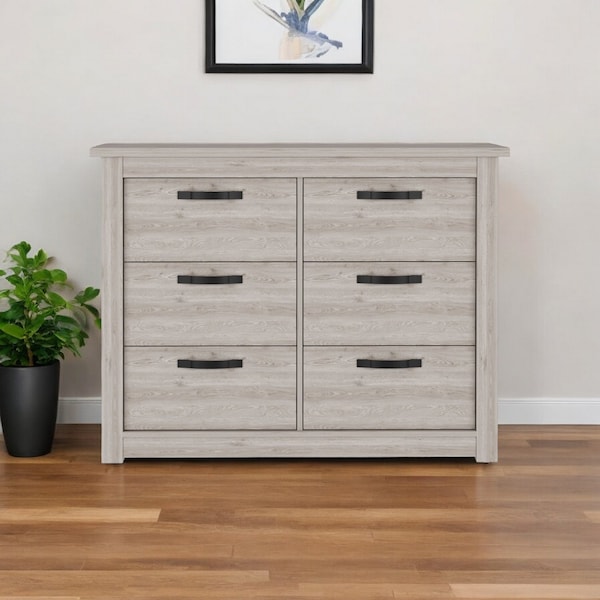 Homeroots 47" Oak Six Drawer Dresser 534966 - main