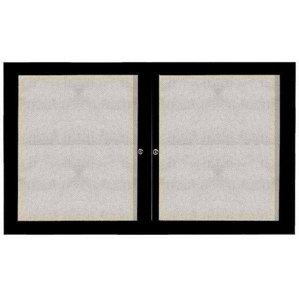 Aarco Outdoor Illuminated Enclosed Bulletin Board w/ Al Frame, Powder Coated Black, 36''Hx60''W ODCC3660RIBK - main