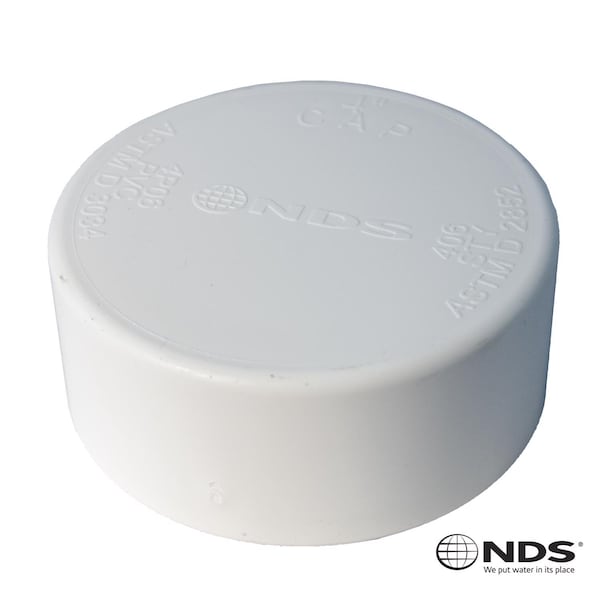 Plastic Trends NDS Schedule 35 4 in. Hub each X 4 in. D Hub PVC Drain Cap 1 pk 4P06 - main