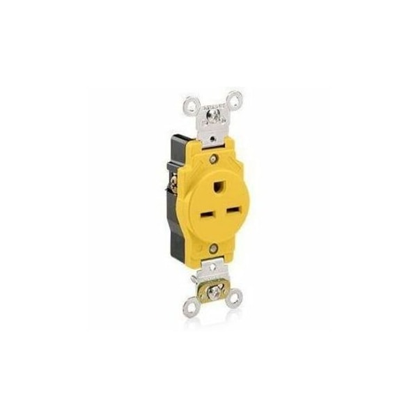 Leviton Industrial Grade Single Receptacle, 15 Amp, 250 Volt 5661-CR - main