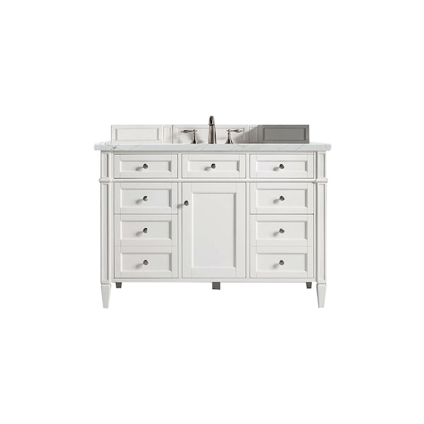 James Martin Vanities Brittany 48in Single Vanity, 3CM Ethereal Noctis Silestone Top, FreePower Wireless Charger 655-V48-BW-FENC - main