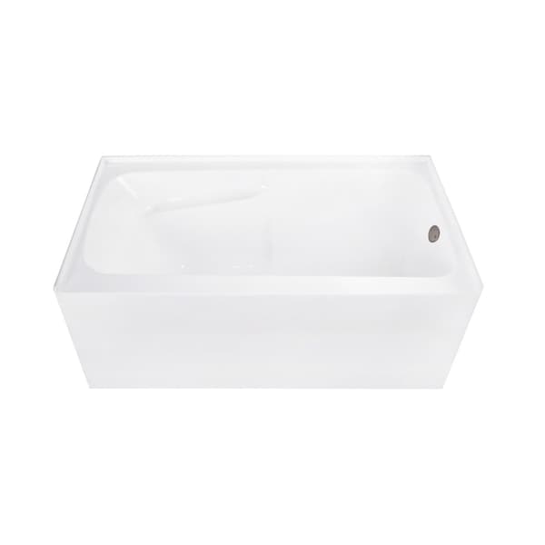 Kingston Brass 54" Acrylic Rectangular 3-Wall Alcove Tub Combo w/ Armrests in Glossy White/Oil Rubbed Bronze CVTAP543023R5 - main
