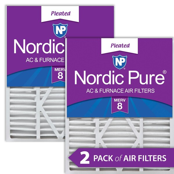 Nordic Pure 20x25x5 Pleated Air Filter, High Capacity, Electrostatically Charged Synthetic Media, MERV 8, 2 PK 20x25x5_1/4GCAM8-2 - main
