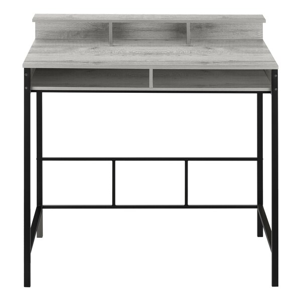 Homeroots 47" Gray and Black Wood and Metal Computer Desk 489895 - main