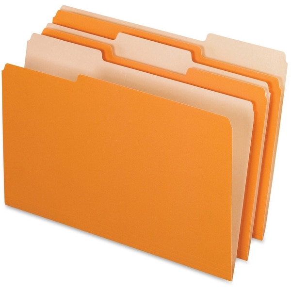 Tops Business Forms Pendaflex, INTERIOR FILE FOLDERS, 1/3-CUT TABS, LEGAL SIZE, ORANGE, 100PK 435013ORA - main