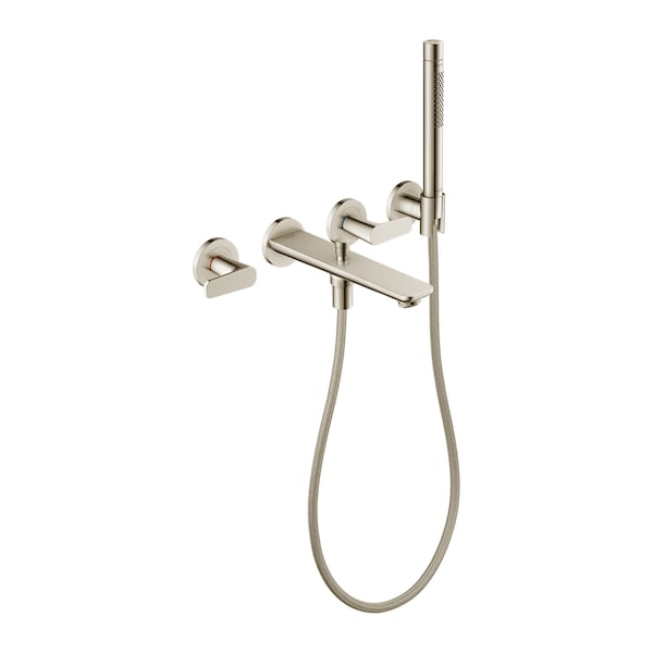Axor Citterio C 3-Hole Wall-Mounted Tub Filler with 1.75 GPM Handshower and Holder in Polished Nickel 49480831 - main
