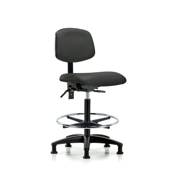 Blue Ridge Ergonomics Chair, Fab, Med Bench, Chr Tilt CF Cast, Gry, No Arms, 26" to 35" Height, Charcoal BR-VHBCH-RG-T1-A0-CF-RG-8605 - main