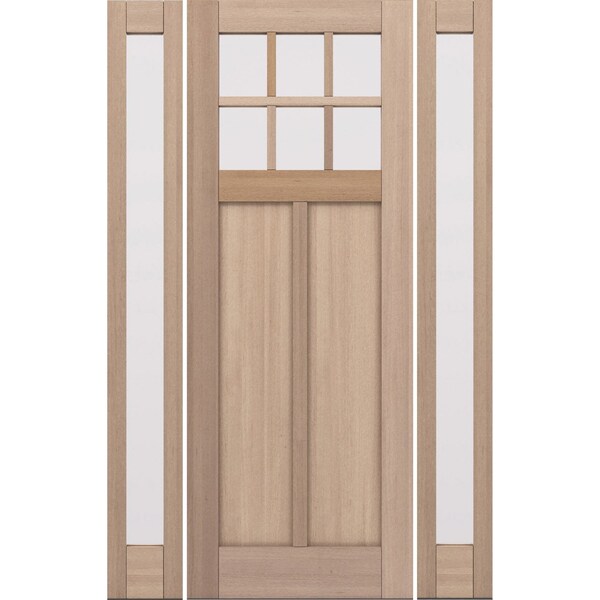 Doornmore CRF-P2G6, 65.25" x 98" ( 36" Door + 2x12" Side) Left Hand, Mahogany SDL 6 Lite Exterior Door CRF-P2G6-SW-3696-G101-SL_1-2_LI - main