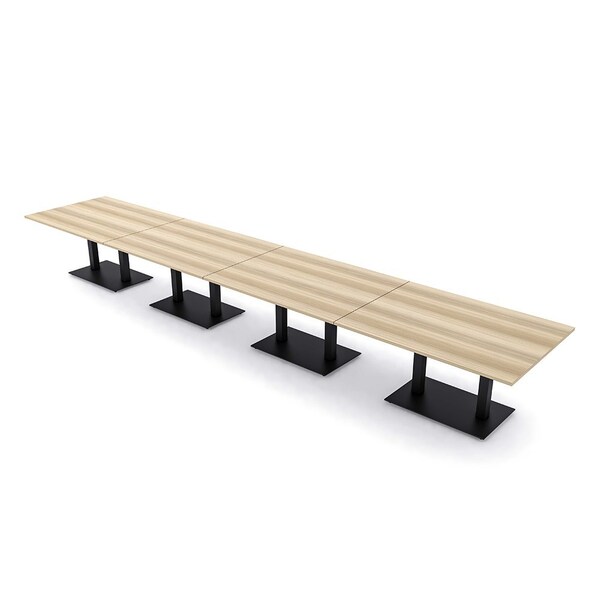 Skutchi Designs Rectangle Conference Table With Power Unit, 48 in W, 240 in L, Brown HAR-REC-48X240-DOU.BK-K525-NA - main