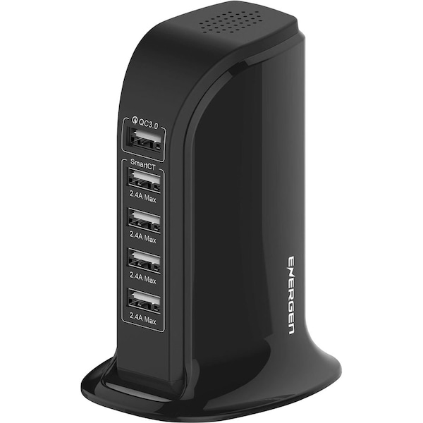 Solid Pro - Energen Energen 5Port Usb Charger Blac Qc 3.0 Usb Charging Station EN-UC500BK - main