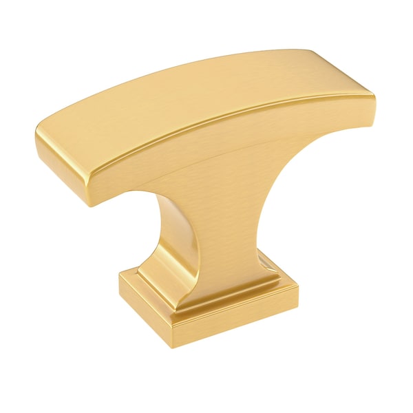 Richelieu 1 5/32-inch (29 mm) x 15/32-inch (12 mm) Aurum Brushed Gold Transitional Cabinet Knob BP525429158 - main