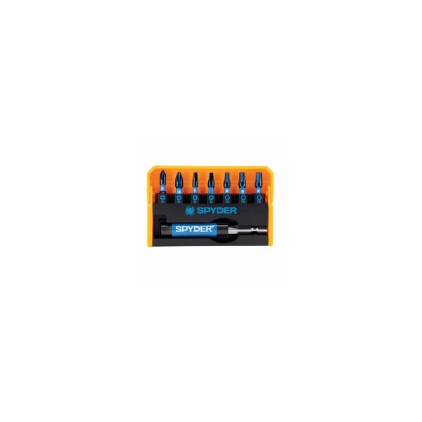 Sm Products 8-Pc. Mach-Blue Impact Driver Bits, Assorted 1 In. Phillips/Square/Torx 19027 - main
