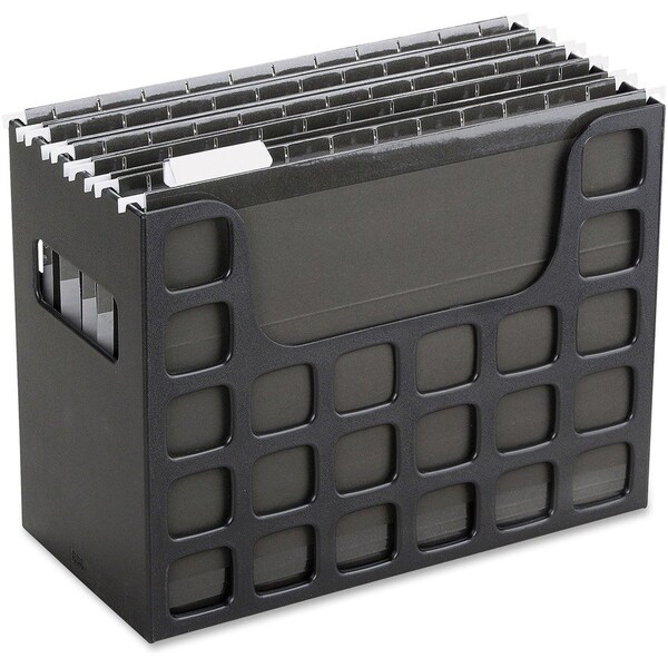 Tops Business Forms Pendaflex, Desktop File W/hanging Folders, Letter, Plastic, 12 1/4 X 6 X 9 1/2, Black 23013 - main