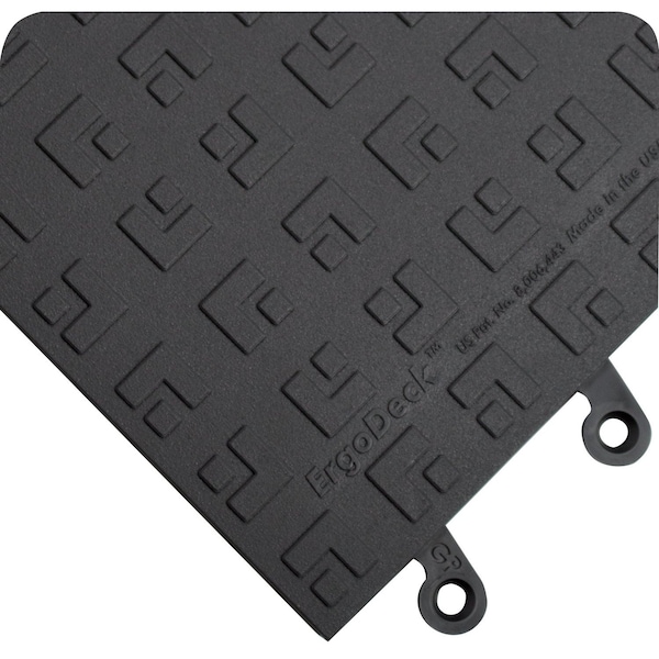Wearwell Antifatigue Mat, 18 in L x 12" W, 7/8" Thickness, PVC, Black 598.78X18X18BK-CS10 - main