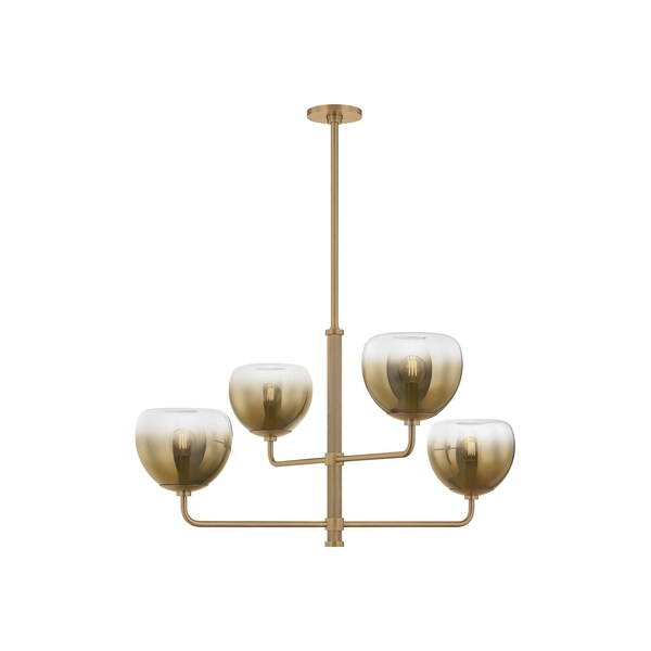 Troy Lighting August 34in wide 4 Light Chandelier in Patina Brass F3734-PBR - main