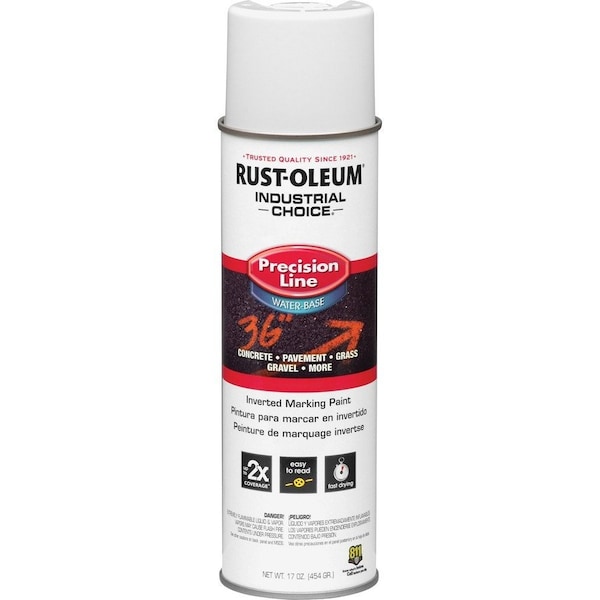 Rust-Oleum Precision Line Marking Paint, 20 oz, White, Water -Based RST203039 - main