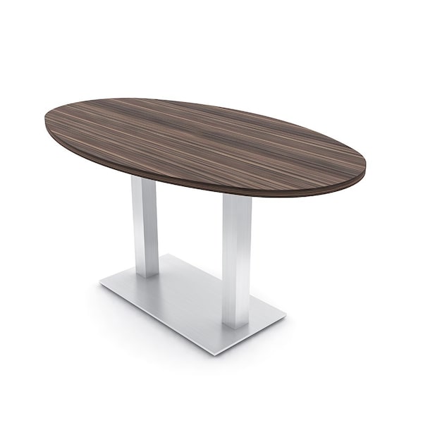Skutchi Designs Boval Conference Table With Power Unit, 36 in W, 60 in L, Brown HAR-BOVL-36X60-DOU-H3041-NA - main
