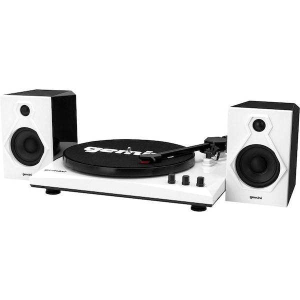Gemini Belt Drive Turntable Set, 3 Speed Record Player W 2 Speakers BlackWhite TT-900BW - main