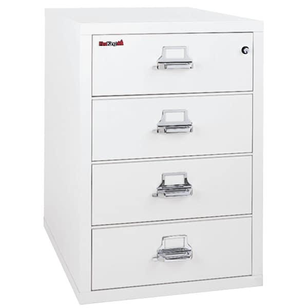 Fireking 4 Drawer, 1 Hr Fire, Vertical, 25" wide for Card Check & Notes Arctic White 4-2536-CAW - main