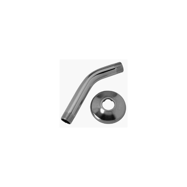 Master Plumber Shower Arm & Flange, Metal Chrome Finish, .5-In. Male Iron Pipe x 6-In. 682-754 - main