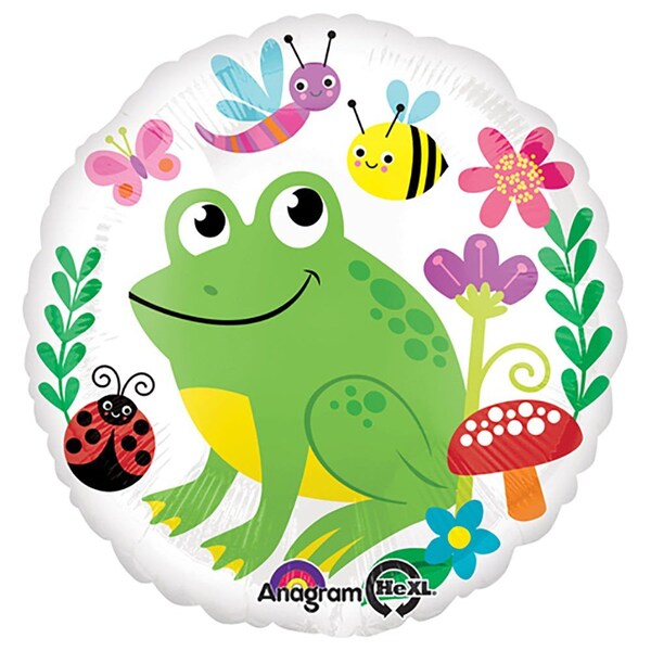 Loonballoon Birthday Bugs-Butterflies Balloons, 18 inch HAPPY FROG & FRIENDS LOON-LAB-32452-02-A-U - main