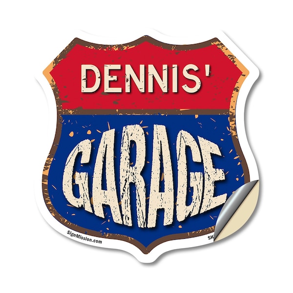 Signmission Dennis's Garage, 18 Inch X 18 Inch, Vinyl Decal SHI-D-18-383-DENNIS - main