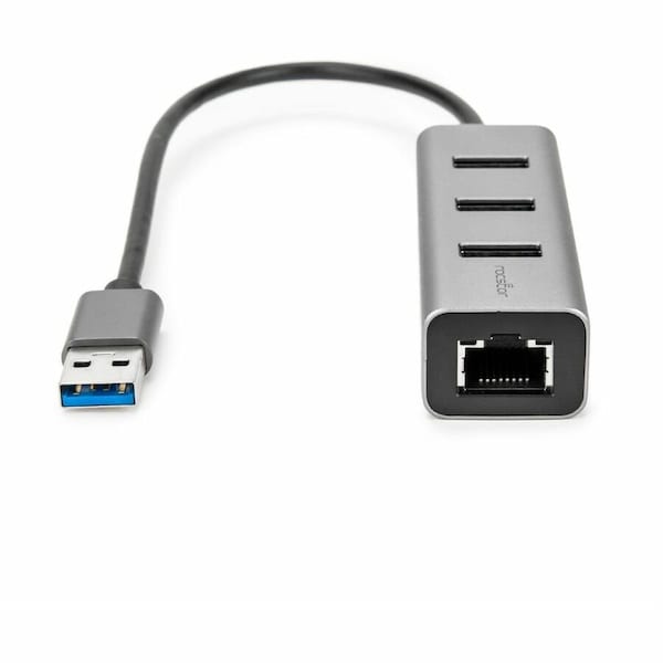 Rocstor 3 Port Portable Usb 3.0 Hub W Gigabit 1 Y10A179-B1 - main
