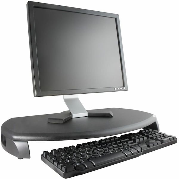 Kantek CRTLCD Stand with Keyboard Storage, Black KTKMS280B - main