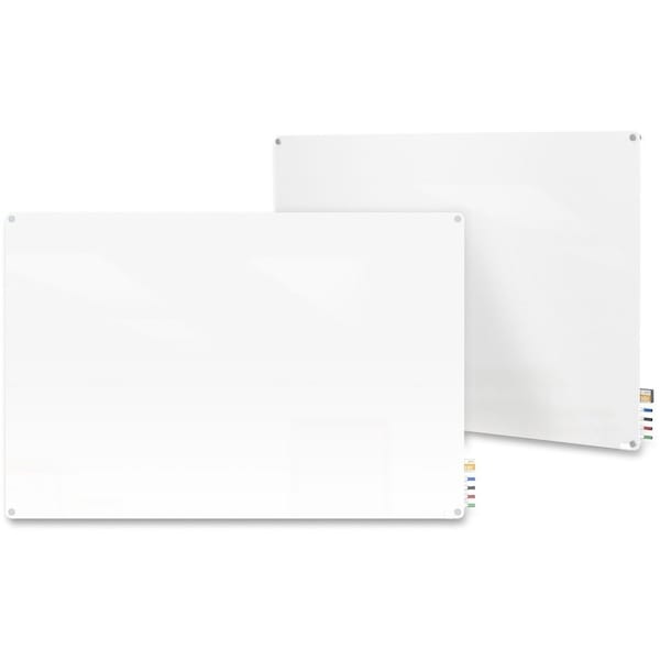 Ghent Dry Erase Board, Glass, 48 in, 72 in, No Frame Frame, White, Gloss HMYRN46WH - main