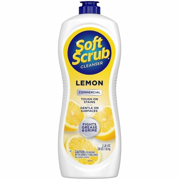 Soft Scrub Bathroom Cleaner, Bottle, Lemon, White, PK6 15020 - main