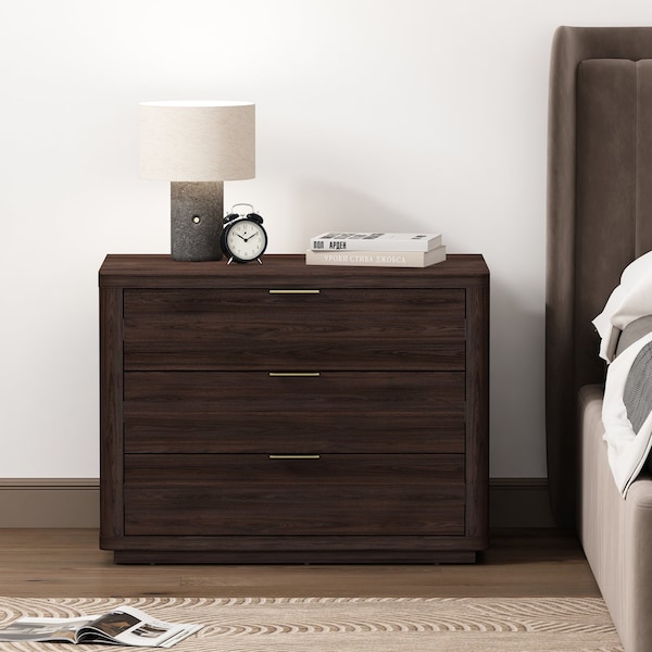 Manhattan Comfort Evelyn 32in Nightstand 4.0 in Brown NS014-BR - main