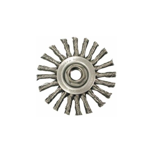 Anderson Brush Narrow Face Cable Twist Wheel-TC Series, 4 D x 3/8 W, .02 Stainless, 5/8-11, 5PK 066-12165 - main