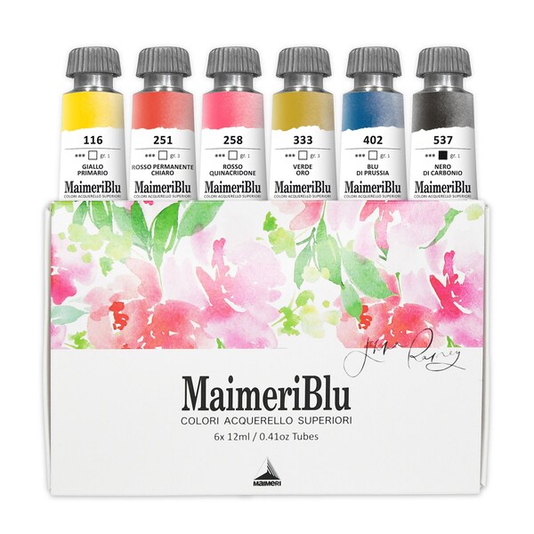 Maimeriblu Watercolor Paint, Jenna Rainey Artist Set, Assorted Colors, 12ml, 6-Color Set M1698060 - main